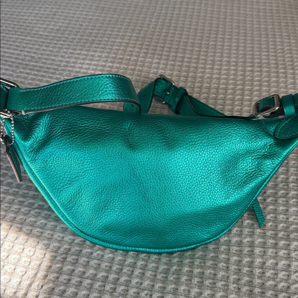 Coach Teal Leather Women's Bag - Picture 3 of 9